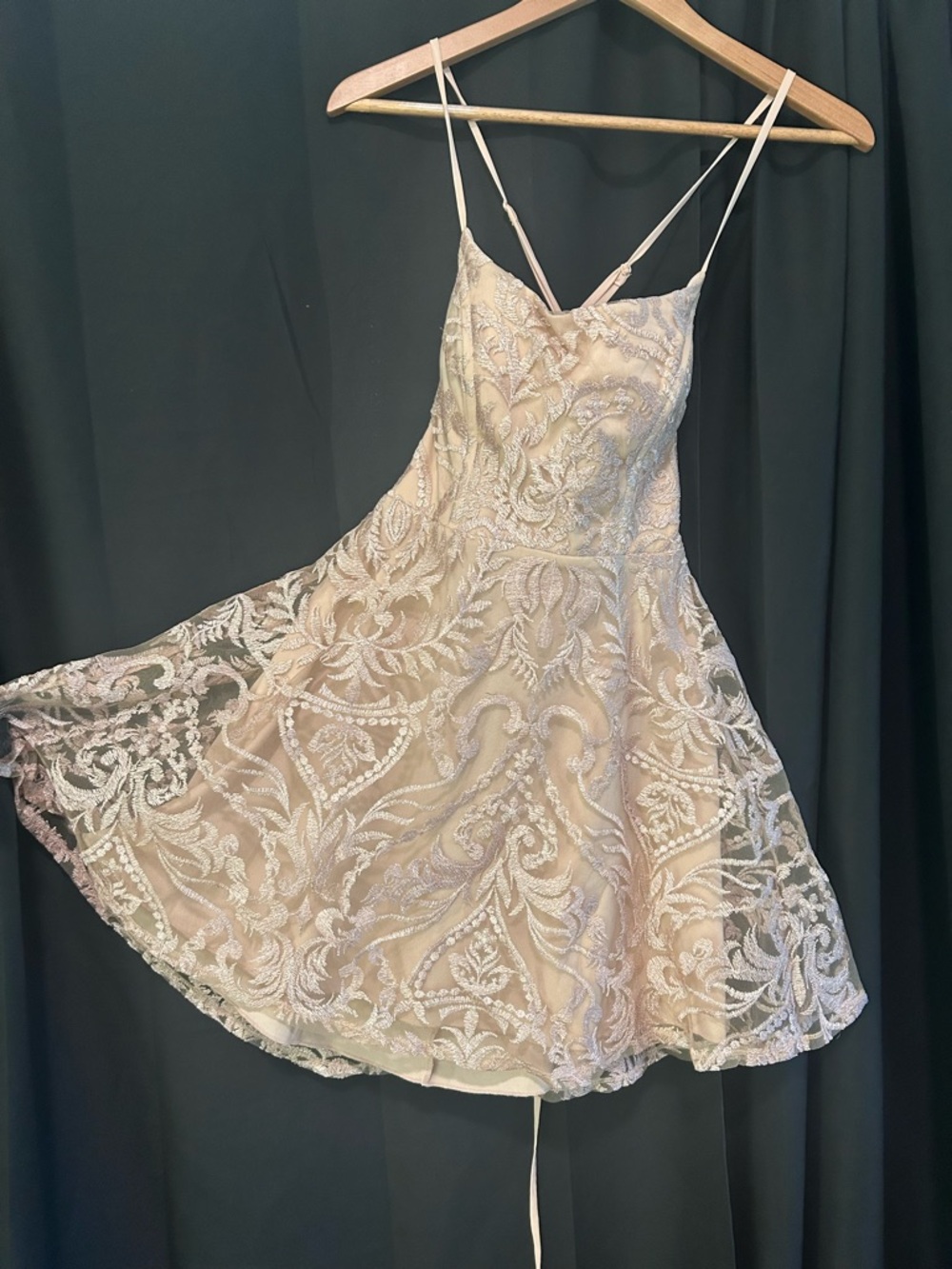 Windsor Blush Pink Lace A-Line Mini Dress